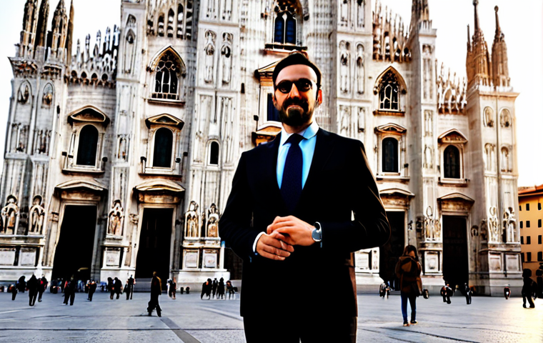 **
"A professional Italian architect, fully clothed in a stylish, modern business outfit (appropriate attire), stands in front of the Duomo di Milano. The sun is setting, casting a warm glow on the cathedral. Perfect anatomy, correct proportions, well-formed hands, proper finger count, natural pose, safe for work, appropriate content, professional, modest, family-friendly, professional photography, high quality."
**