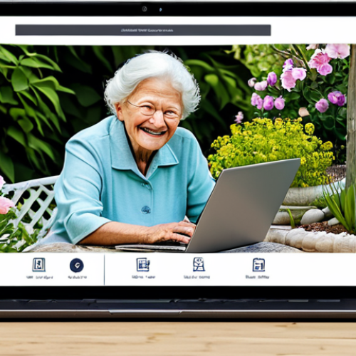 가상 추모 공간에서의 에세이 및 기록 작성 - Digital Memorial Page**

"A serene digital memorial page on a laptop screen, featuring photos of a s...